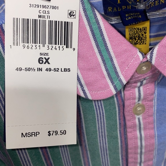 🆕 Polo Ralph Lauren Belted Cotton Oxford Fun Shirtdress, 6x - Picture 9 of 10